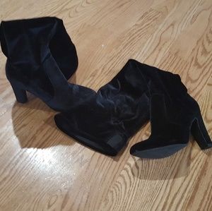 New black velour over the knee boots